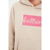 Style Loose Hooded Low Sleeve Long Thick Fleece Inside Embroidered Wide Pattern Pocket Knitted Sweatshirt