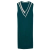 Fashion Style Regular V Neck Midi Length Knitwear Color Block Dress