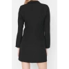 Fashion Style Regular Jacket Collar Mini Length Button Detailed Woven Jacket Dress