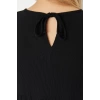 Fashion Style Relaxed Crew Neck Mini Length Flounce Skater Waist Open Crepe Textured Knit Dress