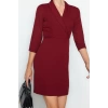 Fashion Style Fitted Jacket Collar Mini Length V Neck Woven Dress