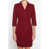Fashion Style Fitted Jacket Collar Mini Length V Neck Woven Dress