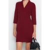 Fashion Style Fitted Jacket Collar Mini Length V Neck Woven Dress