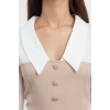 Fashion Style Fitted Shirt Collar Mini Length Plain Bodycon Woven Dress