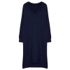 Fashion Style Oversize V Neck Maxi Length Knitwear Wide Pattern Dress