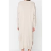 Fashion Style Oversize V Neck Maxi Length Knitwear Wide Pattern Dress