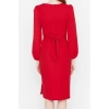 Fashion Style Regular Sweetheart Neck Midi Length Tie Detailed Woven Dress