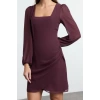 Fashion Style Regular Square Neck Mini Length A Cut Lined Woven Dress