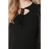 Fashion Style Regular Crew Neck Mini Length Collar Detailed Lined Chiffon Woven Winter Dress