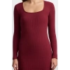 Fashion Style Slim Square Neck Mini Length Gathered Detailed Fitted Elastic Knitted Pencil Dress