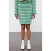 Style Women Modern Normal Waist Tube Leg Knit Detailed Soft Texture Cardigan-Skirt Knitwear Bottom-Top Set