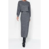 Style Women Modern Fashion Normal Waist Straight Leg Crew Neck Soft Fabric Knitted Top-Bottom Set