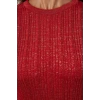 Moda Stil Slim Bisiklet Yaka Midi Boy Simli Triko Elbise