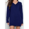 Moda Stil Oversize V Yaka Mini Boy Triko Yumuşak Dokulu Elbise Triko Yumuşak Dokulu