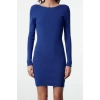 Fashion Style Slim Crew Neck Mini Length Knitwear Back Pearl Detail Dress