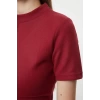 Moda Stil Regular Dik Yaka Mini Boy A Kesim Çan Form Selanik Triko Görünümlü Örme Elbise