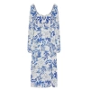 Fashion Style Regular Sweetheart Neck Midi Length Floral Patterned Woven Dress