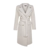 Design Plain Lined Collar Long Fitted Jacket Womens Fitted Belted Gold Buttoned Long Wool Cashmere Coat