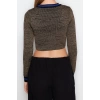 Stil Modern Kadın Crop Standart Kol Bisiklet Yaka Süper Triko Kazak