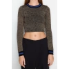 Stil Modern Kadın Crop Standart Kol Bisiklet Yaka Süper Triko Kazak