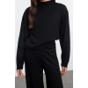 Style Women Modern Fashion Normal Waist Straight Leg V Neck V Neck Three Piece Knitwear Top-Bottom Set