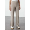 Style Women Modern Fashion Normal Waist Straight Leg V Neck Midi Length Knitwear Top-Bottom Set
