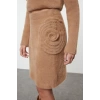 Style Women Modern Fashion Normal Waist Straight Leg Stand Collar Furry Soft Textured Knitwear Top-Bottom Set
