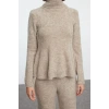 Style Women Modern Fashion Normal Waist Straight Leg Turtleneck Crop Top and Bottom Set