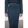 Style Women Modern Fashion Normal Waist Straight Leg Crew Neck Knit Detailed Knitwear Top-Bottom Set