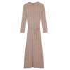 Fashion Style Regular Crew Neck Maxi Length Knitwear Soft Textured Tie Detail Dress