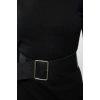 Fashion Style Regular Crew Neck Maxi Length Knitted Belted Dress