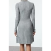 Fashion Style Regular Stand Collar Mini Length Knitwear Ruffle Dress