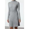 Fashion Style Regular Stand Collar Mini Length Knitwear Ruffle Dress