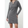Fashion Style Regular V Neck Mini Length Knitwear Soft Texture Dress