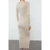 Fashion Style Regular Boat Neck Maxi Length Knitwear Premium Yarn Special Yarn Dress