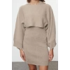 Fashion Style Slim Crew Neck Mini Length Knitwear Bolero-Dress Set