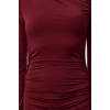 Moda Stil Slim Dik Yaka Maxi Boy Fitted Vücuda Oturan Uzun Kollu Esnek Örme Elbise