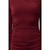 Moda Stil Slim Dik Yaka Maxi Boy Fitted Vücuda Oturan Uzun Kollu Esnek Örme Elbise