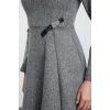 Moda Stil Regular Bisiklet Yaka Mini Boy Belden Açılan Volan Detaylı Dokuma Elbise