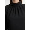 Moda Stil Regular Dik Yaka Mini Boy A Kesim Dokuma Elbise