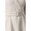 Moda Stil Regular Kruvaze Mini Boy Eteği Volanlı Tüvit Dokuma Elbise