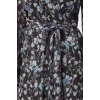 Moda Stil Regular Kruvaze Maxi Boy Çiçekli Örme Elbise Çiçekli Anvelop Shift Balon Kol