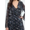 Moda Stil Regular V Yaka Midi Boy A Kesim Fırfır Detaylı Astarlı Dokuma Elbise
