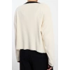 Style Modern Women Regular Standard Sleeve Crew Neck Color Block Knitwear Blouse-Cardigan Set