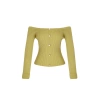 Style Modern Women Regular Standard Sleeve Boat Neck Carmen Collar Knitwear Cardigan