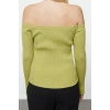 Style Modern Women Regular Standard Sleeve Boat Neck Carmen Collar Knitwear Cardigan