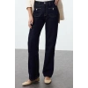 Stil Kadın Moda Denim Kot Pantolon Uzun Geniş Paça Yüksek Bel Jeans