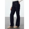 Stil Kadın Moda Denim Kot Pantolon Uzun Geniş Paça Yüksek Bel Jeans