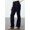 Stil Kadın Moda Denim Kot Pantolon Uzun Geniş Paça Yüksek Bel Jeans