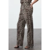 Style Women Fashion Denim Jeans Long Wide Leg Leopard Print High Waist Jeans